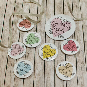 Personalised Hen Party Badge Party Favour, 4 of 8