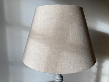 73cm Grey Wooden Table Bedside Lamp With Taupe Shade Home Decor, 8 of 8