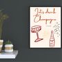 A4 Champagne Print Let's Drink Champagne, thumbnail 2 of 5