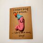 Funny Party Worm Crochet Birthday Card Handmade, thumbnail 3 of 10