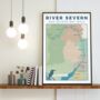 Personalised River Severn Art Print Map, thumbnail 2 of 10