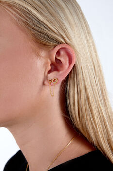 Halo Double Post Earring In Gold Vermeil, 2 of 2