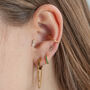 14 Carat Gold Disco Tragus, Solid Gold Labret Earring, thumbnail 4 of 5