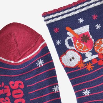 Women's Bamboo Socks Christmas Mulled Wine, 4 of 5