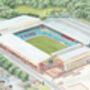 Aston Villa Fc 'Aerial View' Two Stadium Art Print, thumbnail 2 of 3