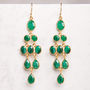 Emerald Gold Plated Chandelier Earrings, thumbnail 2 of 6