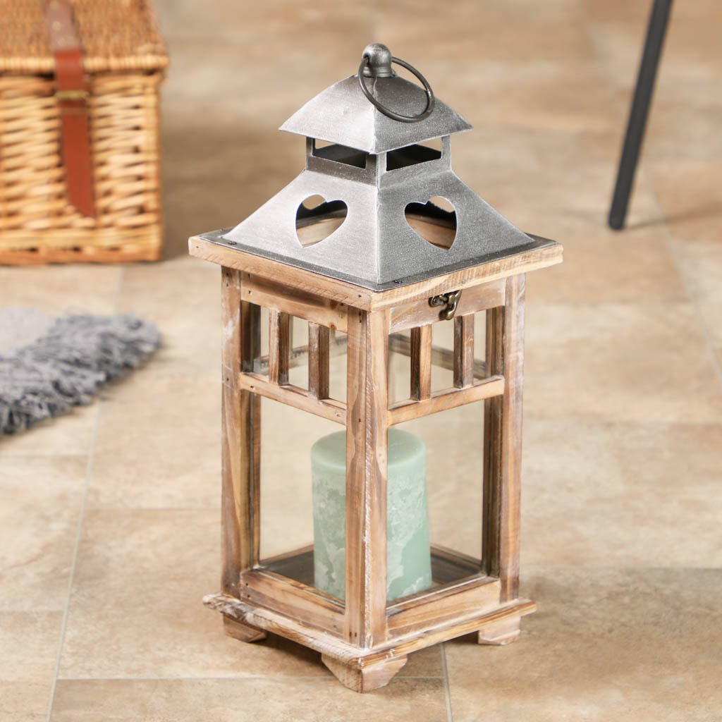 Large Arcadian Wooden Candle Lantern By Dibor