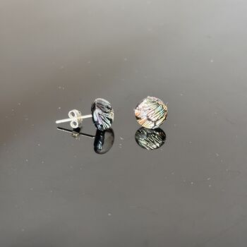 Pink Abstract Fused Glass Sterling Silver Stud Earrings, 5 of 10