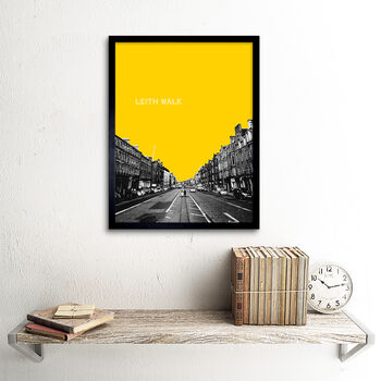 Edinburgh Leith Walk Yellow Modern Wall Art Print, 2 of 3