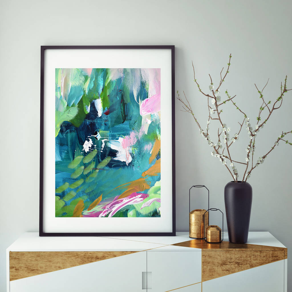 Modern Contemporary Abstract Art Prints Turquoise Decor By