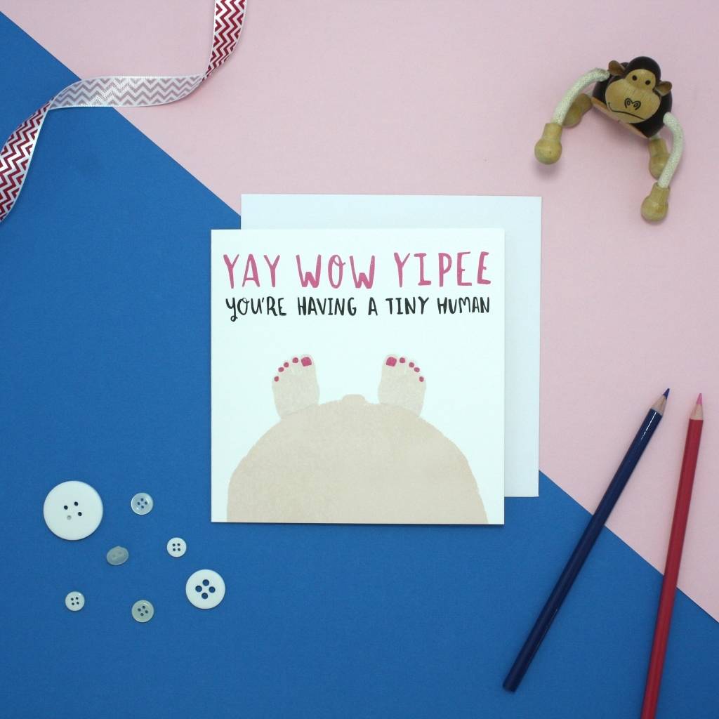 Personalised Tiny Human New Baby Card, 1 of 4