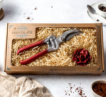 Chocolate Red Rose And Secateurs Gardeners Gift Box, 2 of 10