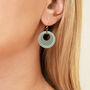 Green And Cream Circular Earrings, thumbnail 4 of 6