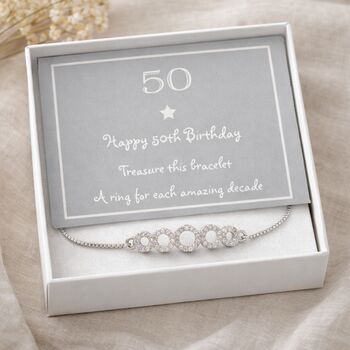 50th Birthday Five Ring Drawstring Bracelet, 3 of 5