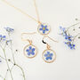 Gold Forget Me Not Necklace And Earrings Set, thumbnail 1 of 7