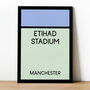 Etihad Stadium Monopoly Manchester City Football Print, thumbnail 1 of 2