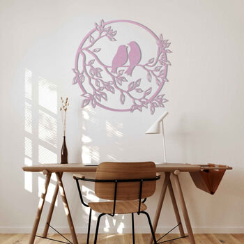 Birds On Branch Circular Wooden Elegance For Rooms, 4 of 11