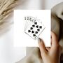 Playing Cards – Hand Drawn Casino Greeting Card Illustration, thumbnail 1 of 6