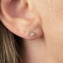 Mini 9ct White Gold Diamond Star Stud Earrings, thumbnail 1 of 8