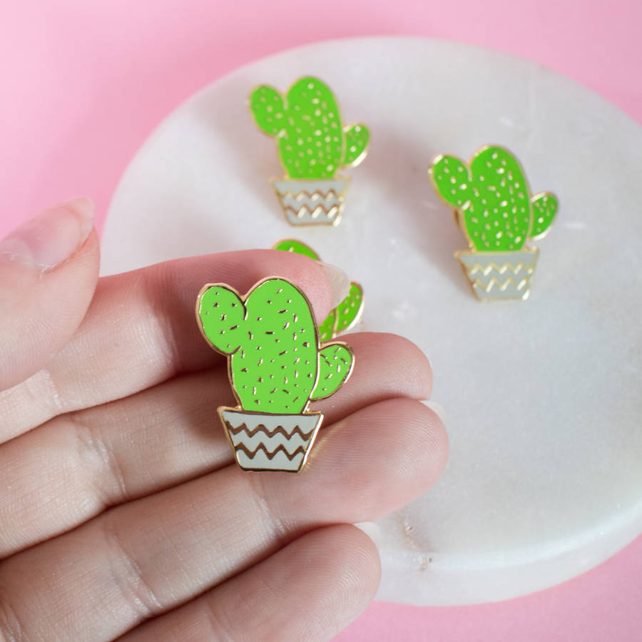 cactus pot enamel pin by finest imaginary | notonthehighstreet.com