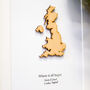 Personalised Valentine's Location Wooden Framed Print, thumbnail 6 of 9