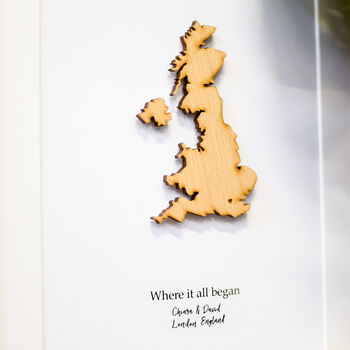 Personalised Valentine's Location Wooden Framed Print, 6 of 9