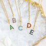 Gold Or Silver Plated Birthstone Initial Necklace, thumbnail 1 of 11