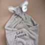 Personalised Bunny Elephant Soft Plush Baby Blanket, thumbnail 1 of 8