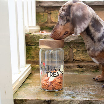 Personalised Dog Bone Treat Glass Storage Jar, 2 of 7