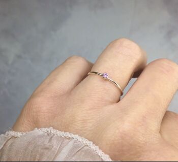 Pink Sapphire Solitaire Ring Silver Or Gold, 3 of 12