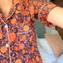 Handmade Silk Pyjamas Orange Floral, thumbnail 9 of 12