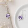 Sterling Silver Amethyst Drop Earrings – February Birthstone, thumbnail 1 of 10