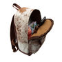 Natural Cowhide Leather Backpack In Brown And White, thumbnail 5 of 8