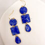 Royal Blue Statement Earrings, Clay And Resin, thumbnail 5 of 11