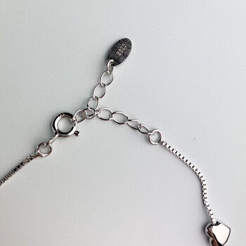 Sterling Silver Tiny Heart Charm Bracelet, 4 of 6