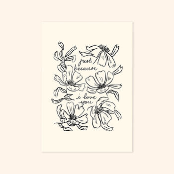 I Love You Floral Print, Unframed, 4 of 7