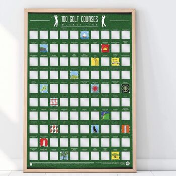Personalised Framed Scratch Off 100 Golf Courses, 5 of 6