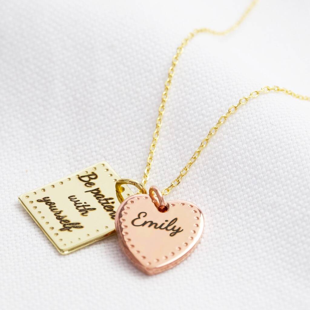 Personalised Meaningful Words Dotted Charm Necklace By Lisa Angel
