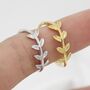 Sterling Silver Olive Branch Leaf Ring, thumbnail 4 of 12