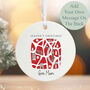 Personalised Red Christmas Bauble With London Design Keepsake Gift, thumbnail 1 of 5