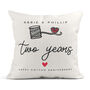 Personalised 2nd Anniversary Cushion, thumbnail 1 of 3