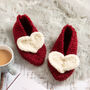 Heart Slipper Easy Knitting Kit, thumbnail 1 of 8