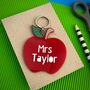 Personalised Thank You Teacher Apple Keyring, thumbnail 3 of 3