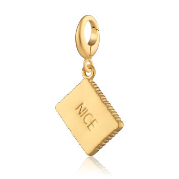 Nice Biscuit Charm Necklace, Sterling Silver Or Gold Plated, 5 of 9