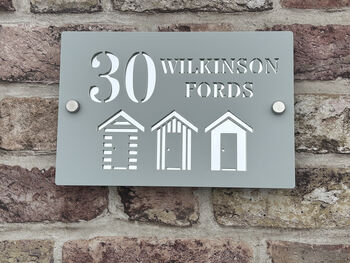 Personalised Beach Huts Design House Sign Acrylic, 3 of 9