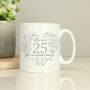 Personalised 25th Silver Wedding Anniversary Mug, thumbnail 2 of 4