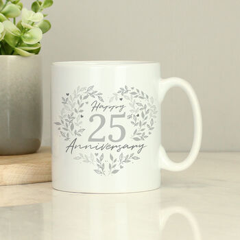 Personalised 25th Silver Wedding Anniversary Mug, 2 of 4