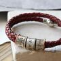 Men's Leather And Silver Story Bracelet, thumbnail 6 of 12