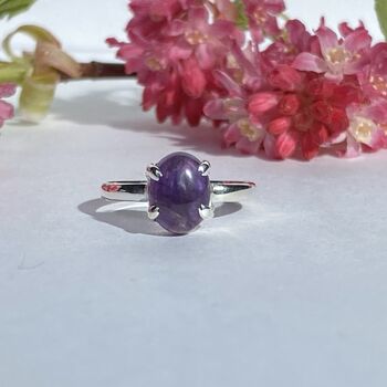 Solid Silver Rings With Semi Precious Gemstones, 7 of 12