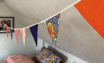 Printed Bunting Flags Floral Stripe Gingham 10m, 9 of 9